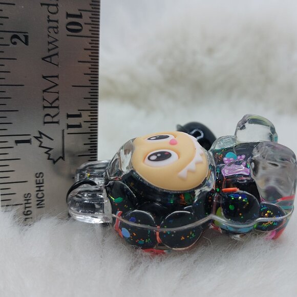 2/$19 Labubu Flowing Sand Exquisite black keychain with bell - Picture 9 of 9